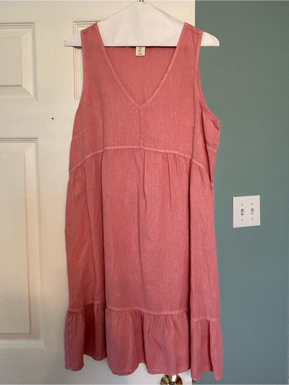 Cynthia Rowley Rose-Pink V-Neck Sleeveless Midi Dress